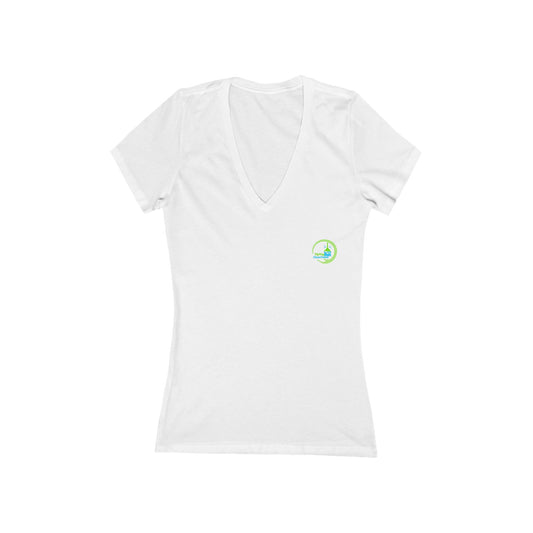 Eco-Friendly Women's Deep V-Neck Tee, Graphic Tee for Nature Lovers, Sustainable Fashion, Casual Everyday Wear, Spring/Summer Outfit